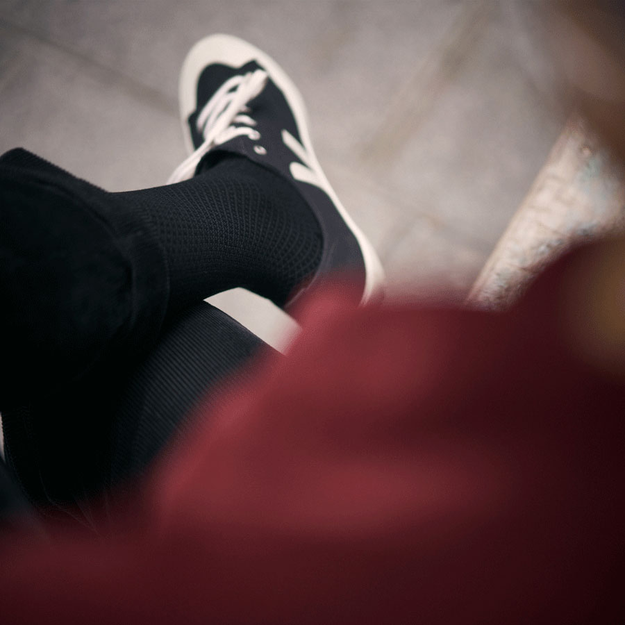 Chaussettes nid d'abeille noires pour hommes