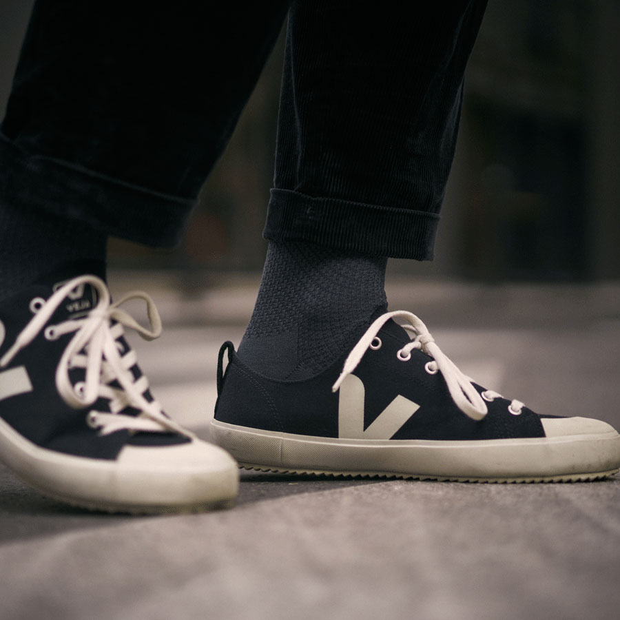 Chaussettes nid d'abeille grises pour hommes