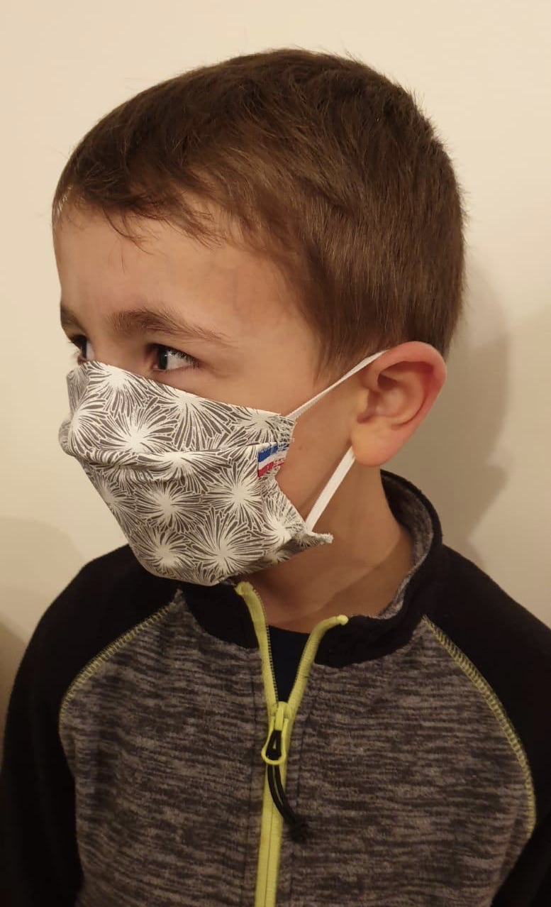 Lot de 4 masques enfant, 100% coton fabrication française- Attestés cat.2 DGA // 20 lavages  9