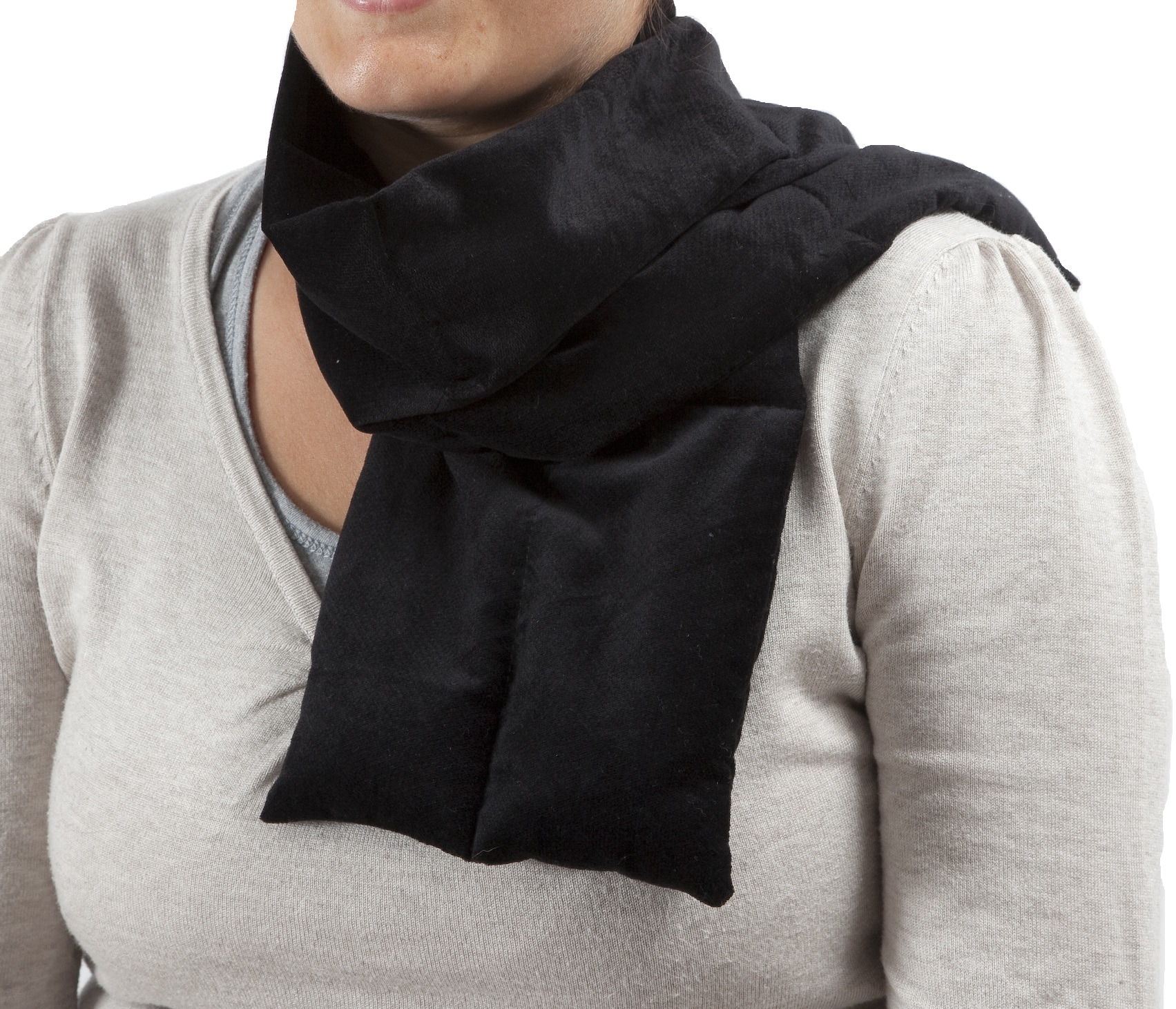 bouillote écharpe noire en coton bio