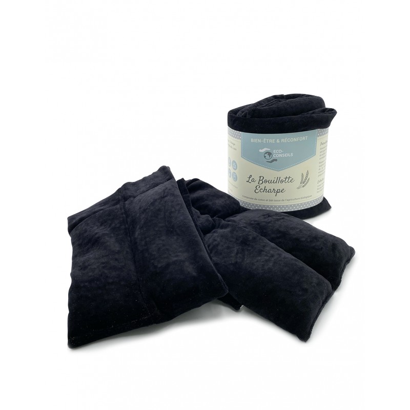 bouillote écharpe noire en coton bio