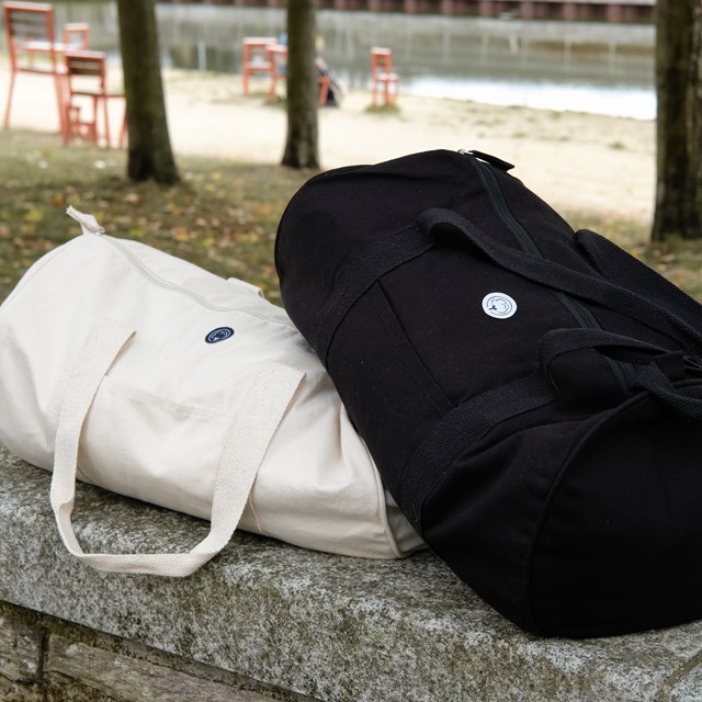 Sac polochon noir en coton BIO 4