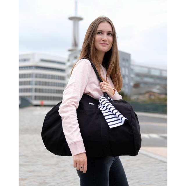 Sac polochon noir en coton BIO 2