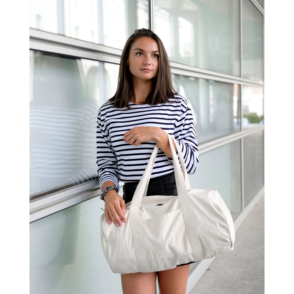 Sac polochon beige en coton BIO 2