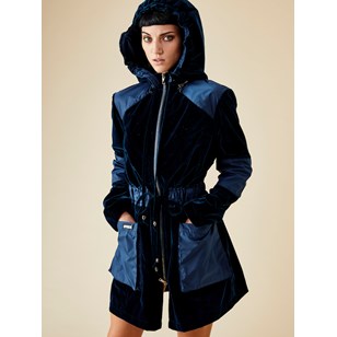 Parka Melissandra Velours Bleu