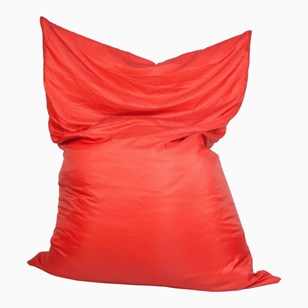 Pouf en toile de montgolfière upcyclée - STRATOCUMULUS Rouge