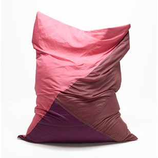 Pouf en toile de montgolfière upcyclée - STRATOCUMULUS Rosy