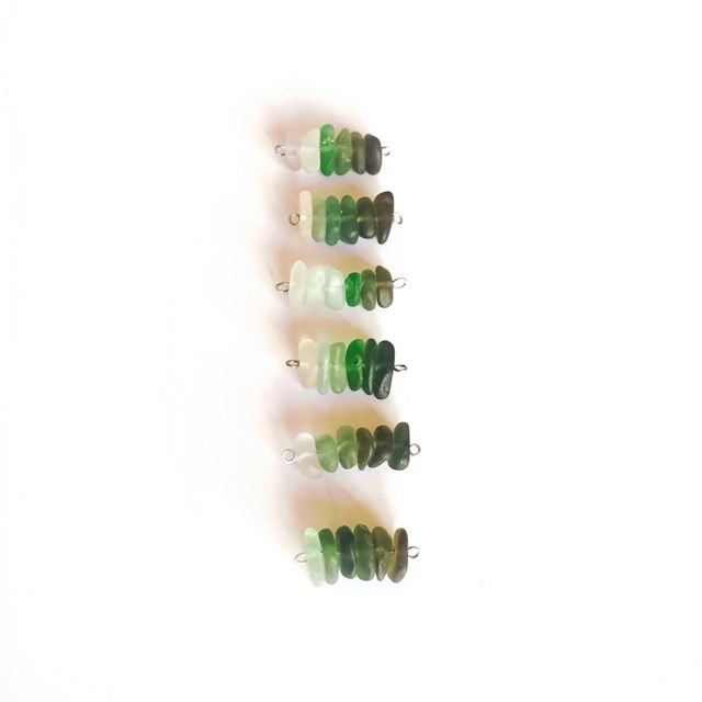 Collier RIVAGE Vert en verre de mer recyclé 4