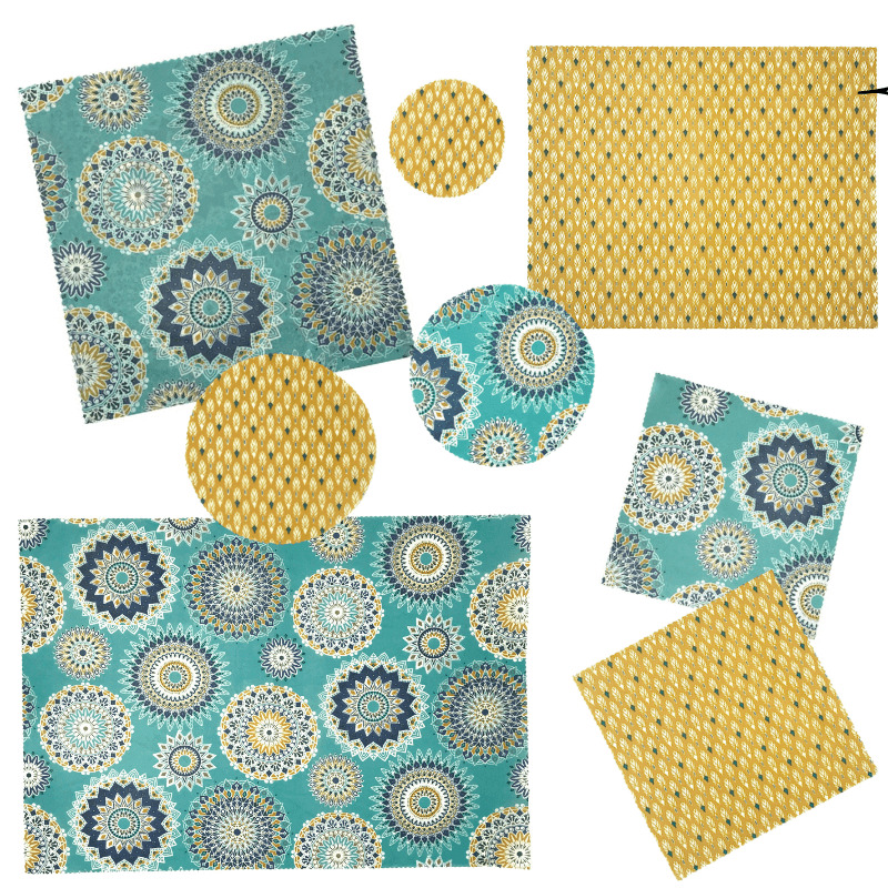 Kit Maxi/ Mandalas - 8 bee wraps réutilisables en cire d'abeille, 100% MADE IN FRANCE  3