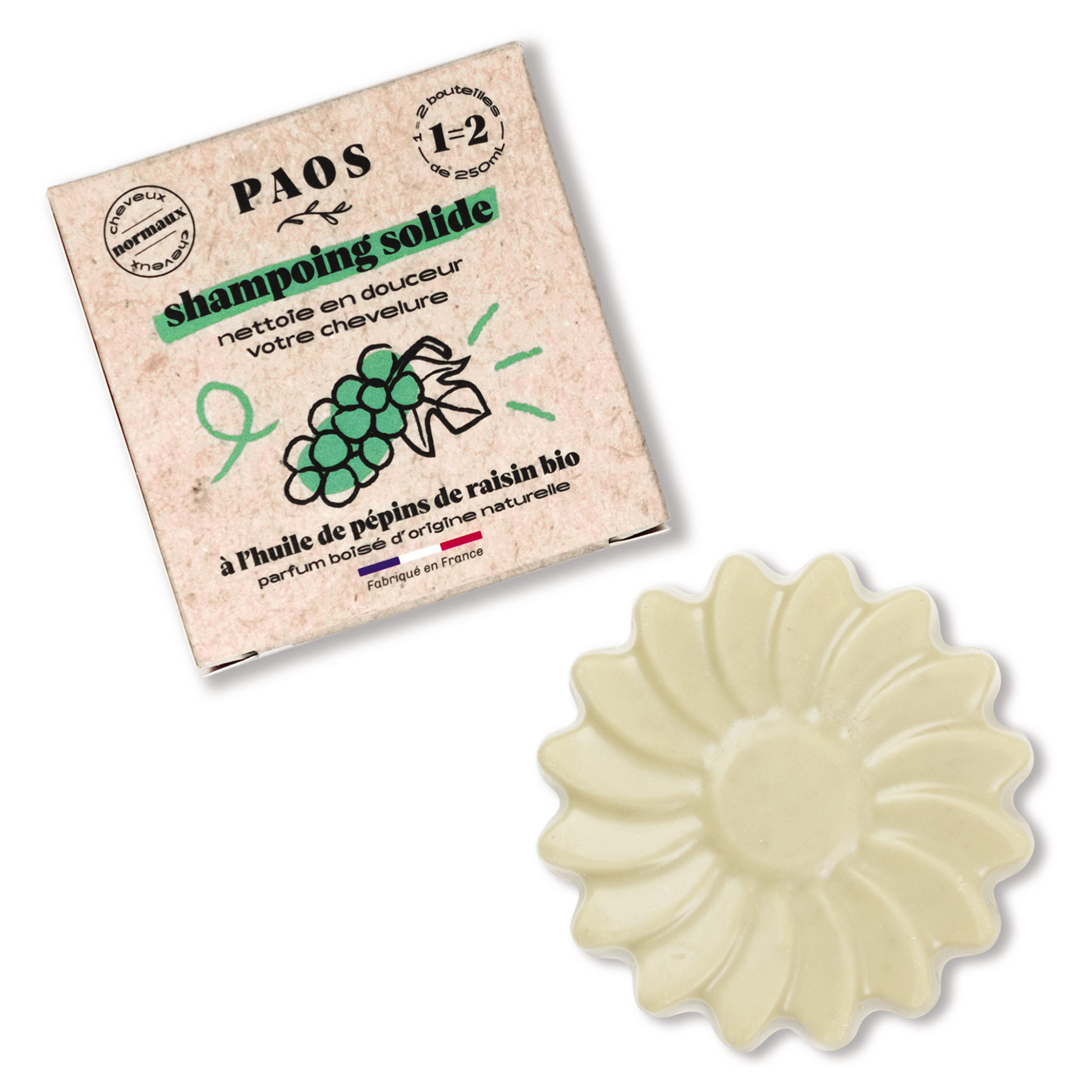 Shampoing solide à l'huile de pépins de raisin BIO 4