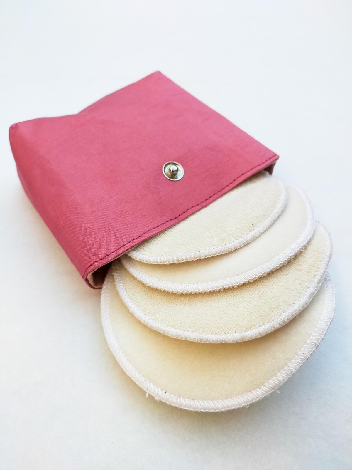 Kit nomade de cotons lavables - Soie Rose 4