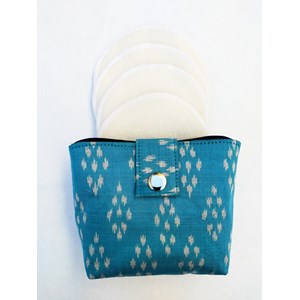 Kit nomade de cotons lavables - Soie Bleue