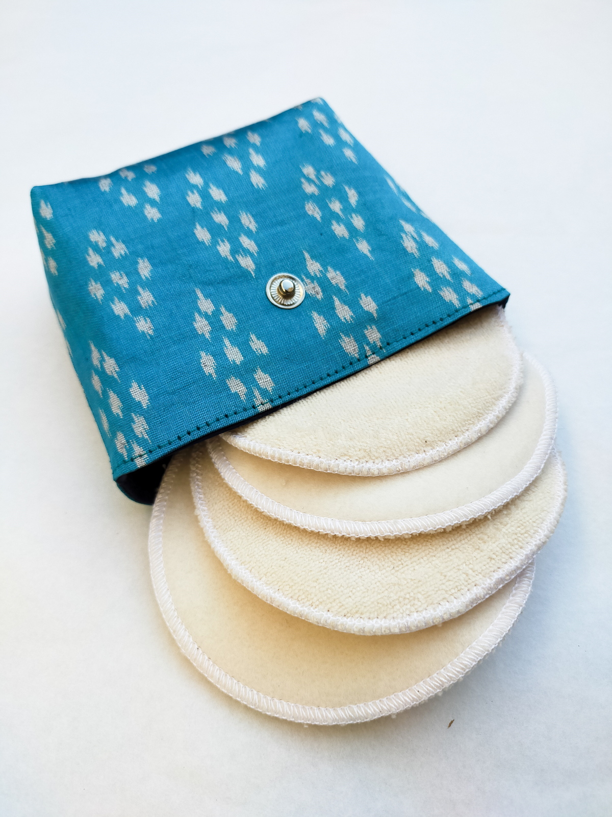 Kit nomade de cotons lavables - Soie Bleue 3