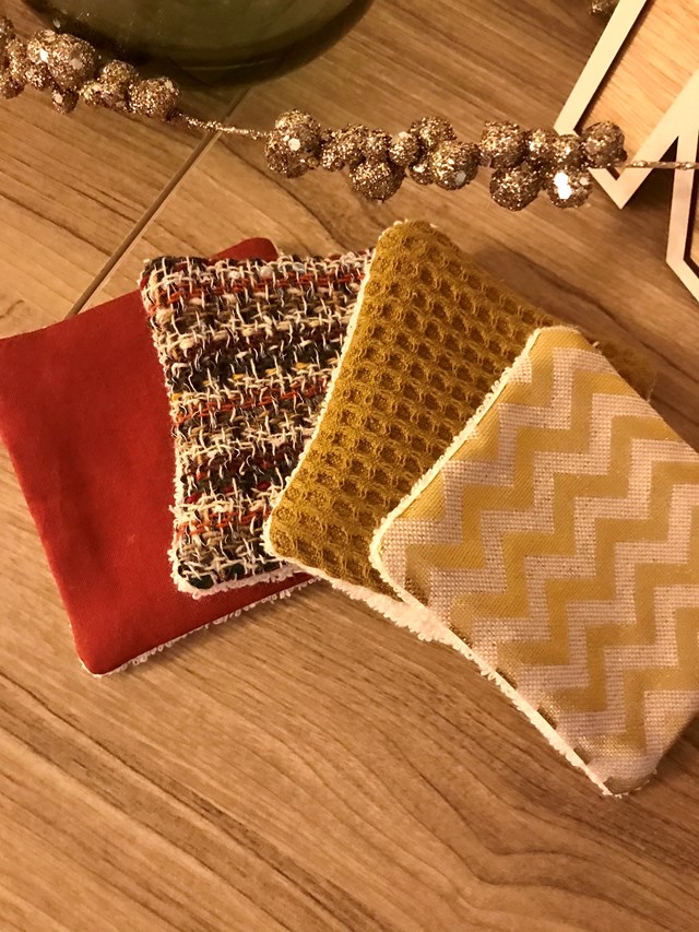 Lot de 4 cotons lavables - tweed 2