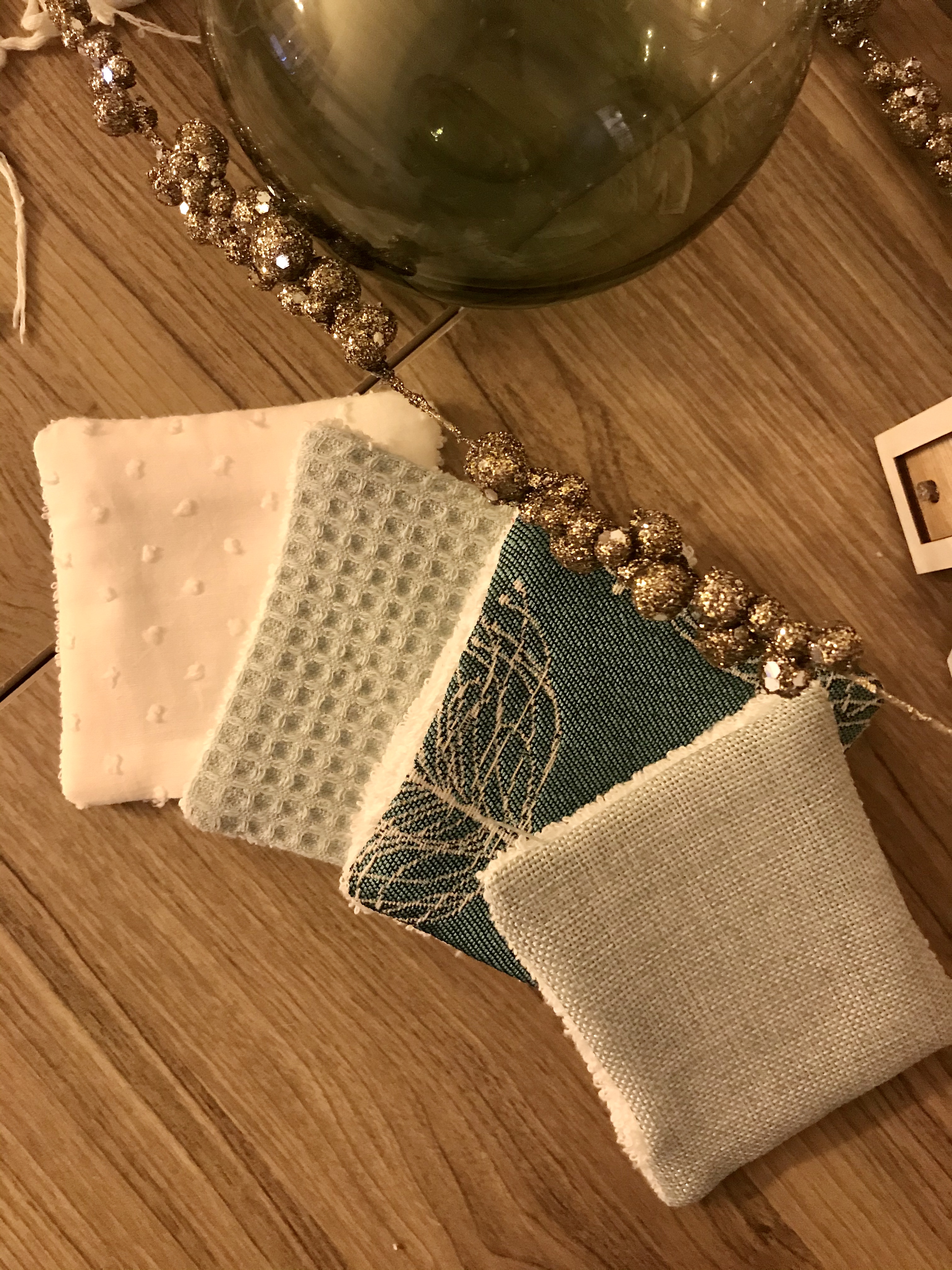 Lot de 4 cotons lavables - paon  3