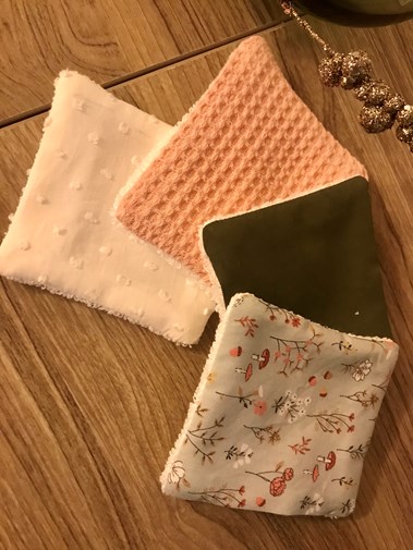 Lot de 4 cotons lavables - foret