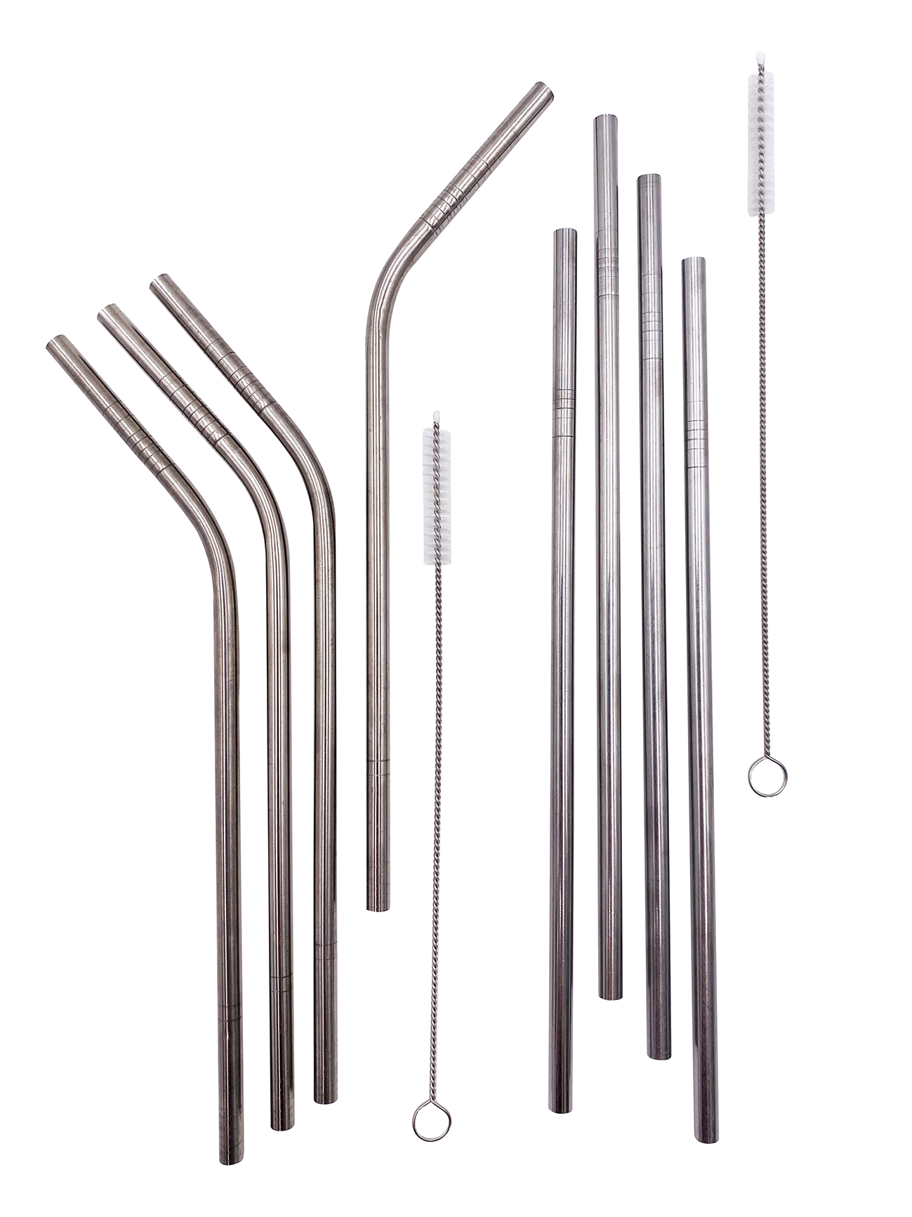 4 Pailles en inox avec brosse 2