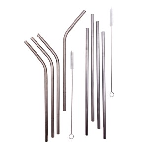 4 Pailles en inox avec brosse