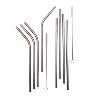 4 Pailles en inox avec brosse