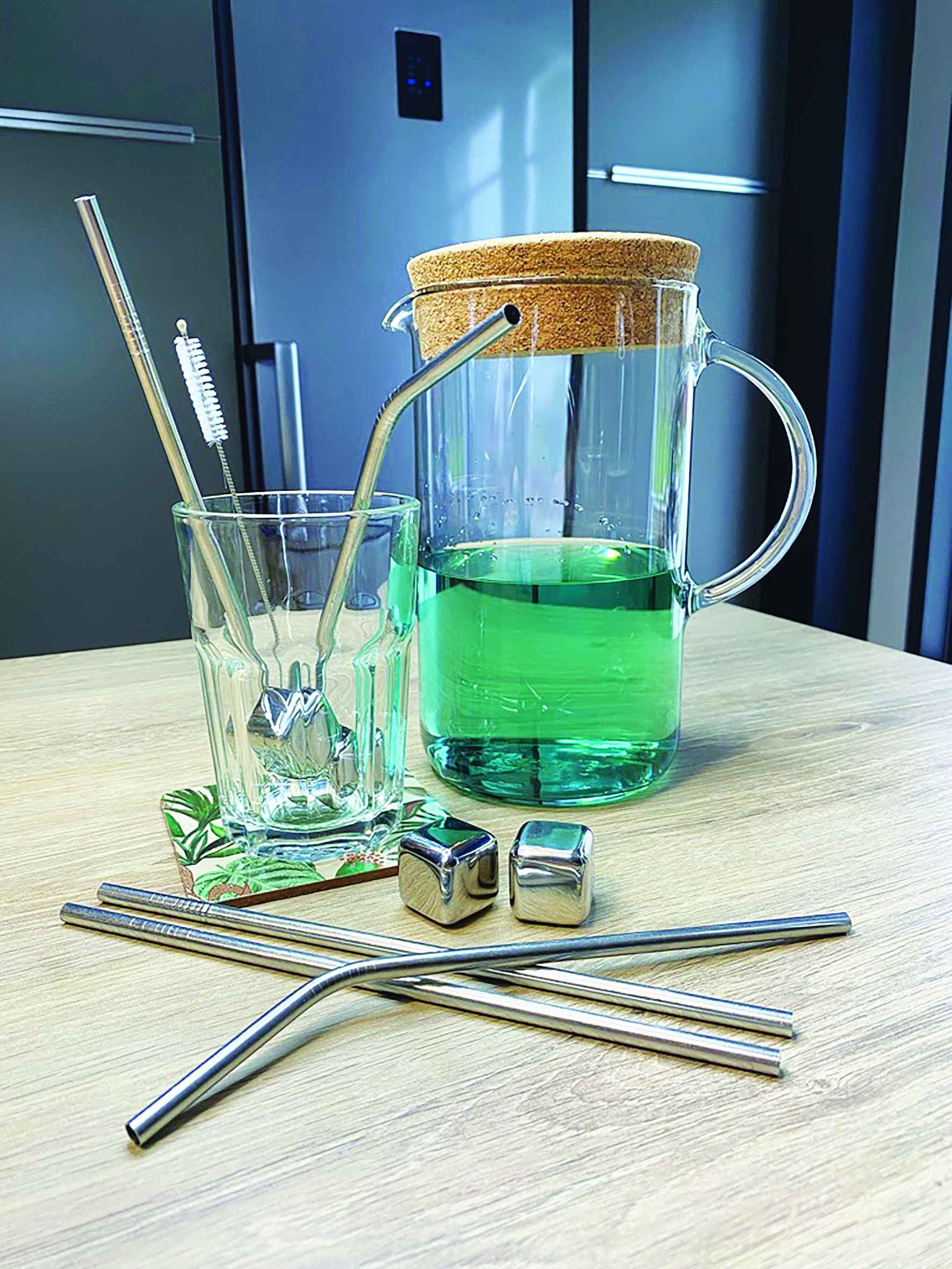 4 Pailles en inox avec brosse 3