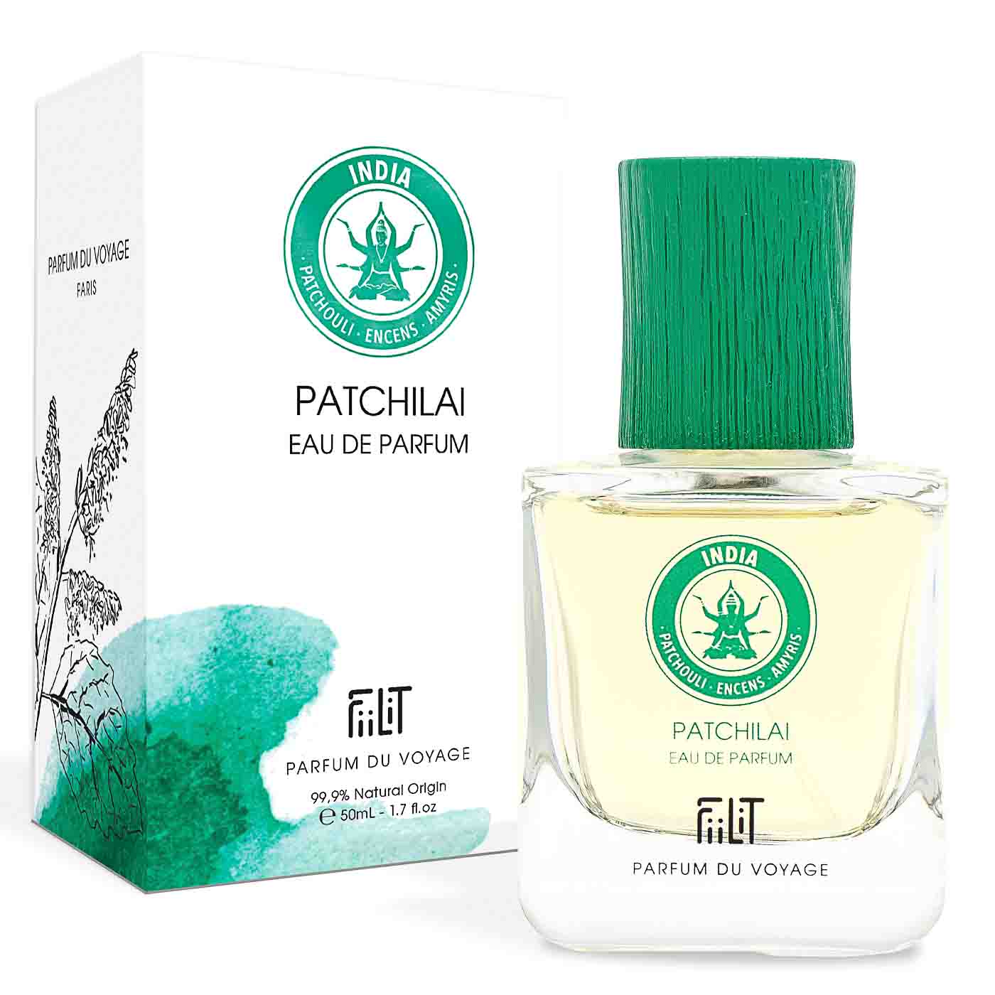 PATCHILAI INDIA,EAU DE PARFUM 50ML, 99.9% NATURELLE, VEGAN, UNISEXE, RECHARGEABLE 2
