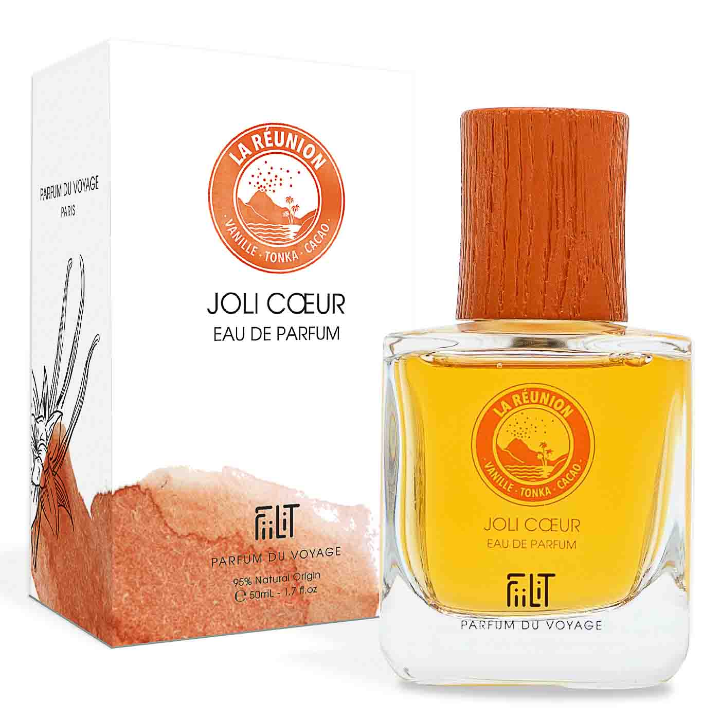 JOLI COEUR - LA RÉUNION, EAU DE PARFUM 50ML, 95% NATURELLE, VEGAN, UNISEXE, RECHARGEABLE 4
