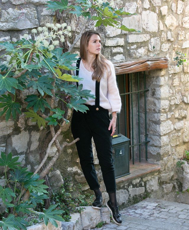 Pantalon noir en velours côtelé coton biologique