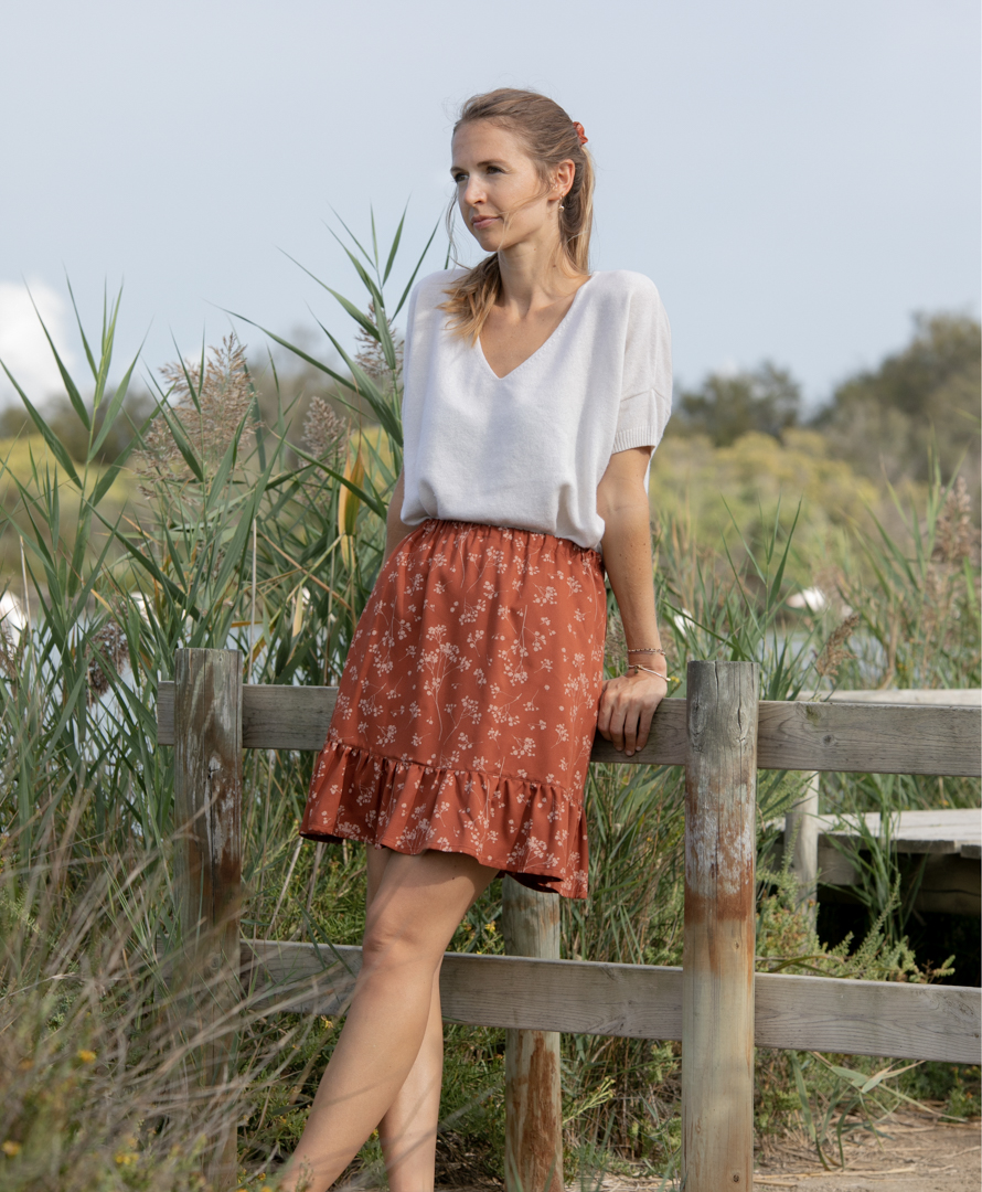 Jupe courte éco-responsable fabriquée en France