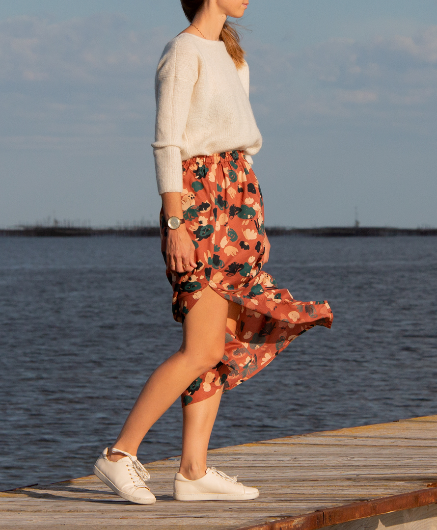 Jupe midi fendue imprimée 100% Viscose EcoVero Mélanie