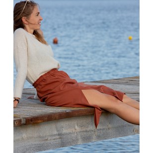 Jupe midi fendue unie 100% Viscose EcoVero - Mélanie 