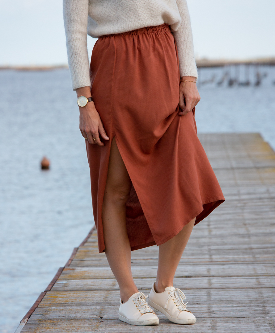 Jupe midi éco-responsable