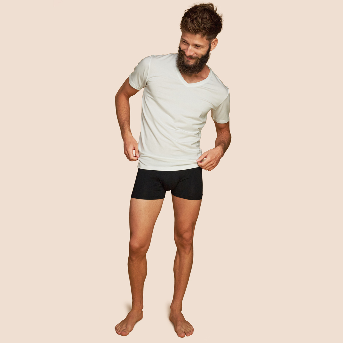 Tricot de peau hommes blanc crème