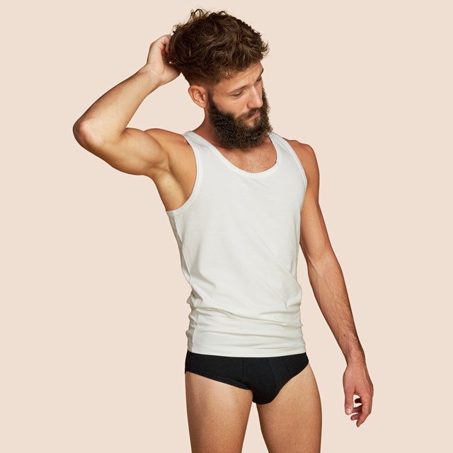 Débardeur blanc pour hommes coton pima