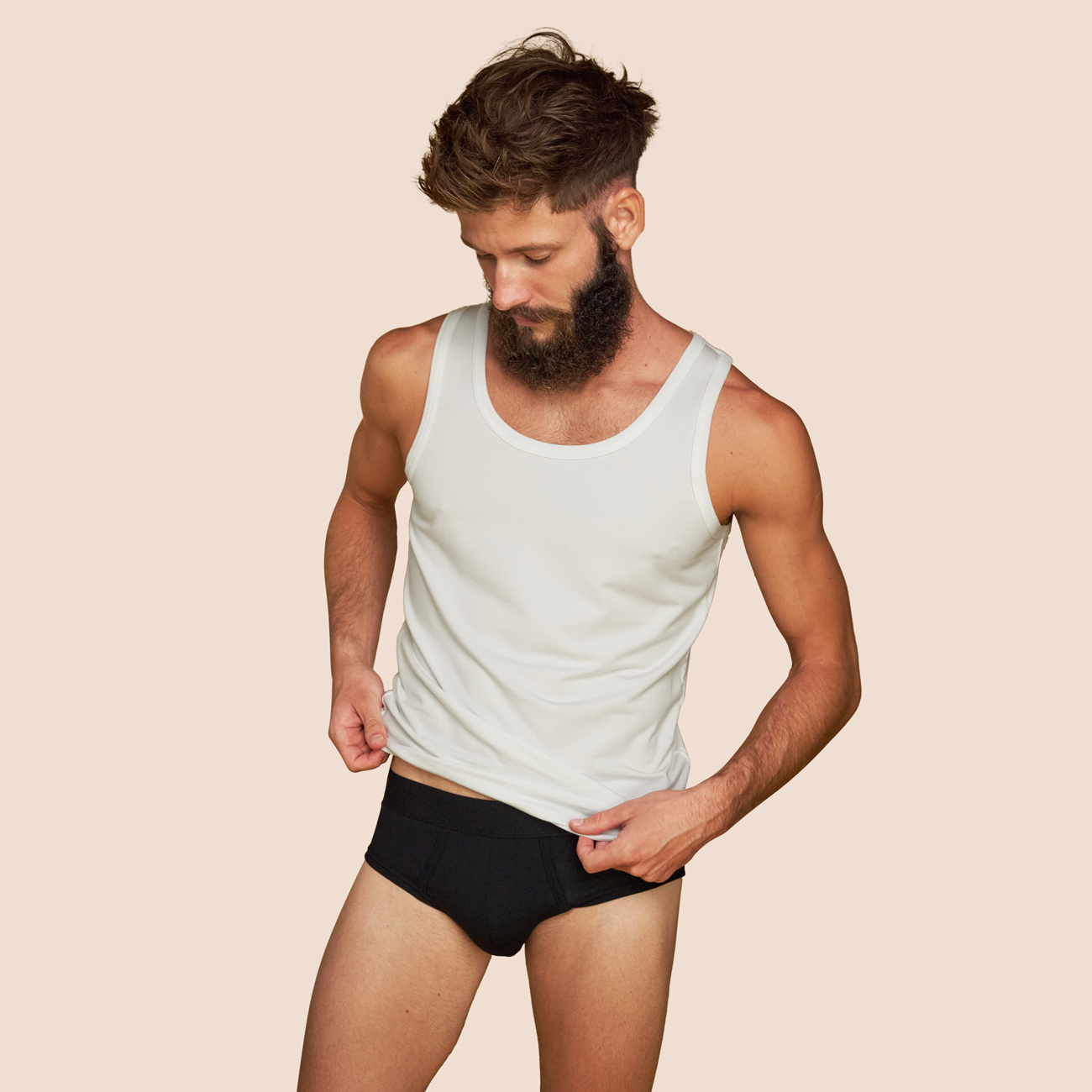 Débardeur blanc pour hommes coton pima