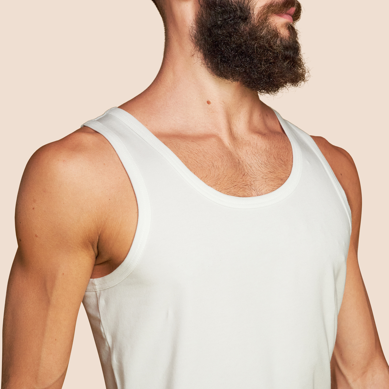 Débardeur blanc pour hommes coton pima