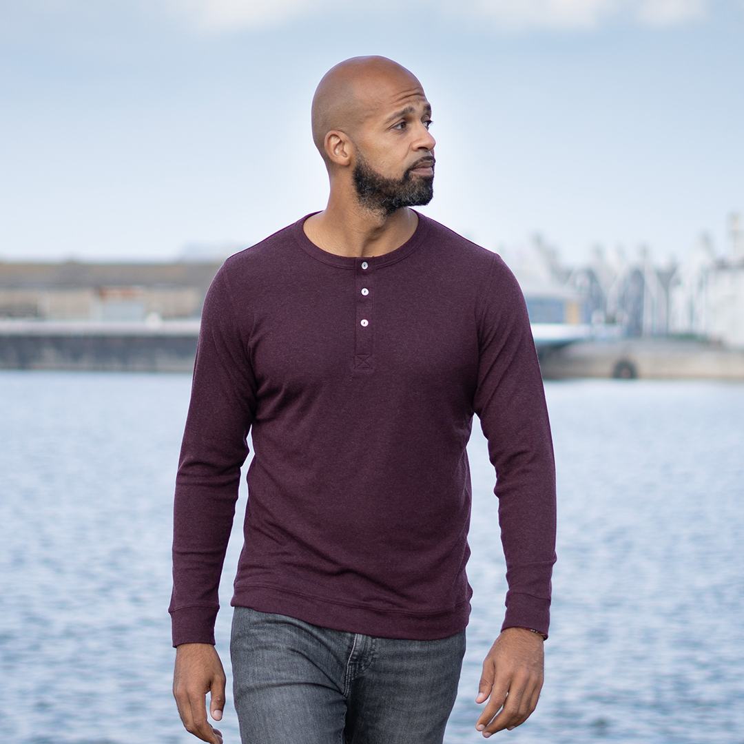 Henley homme tencel laine mérinos