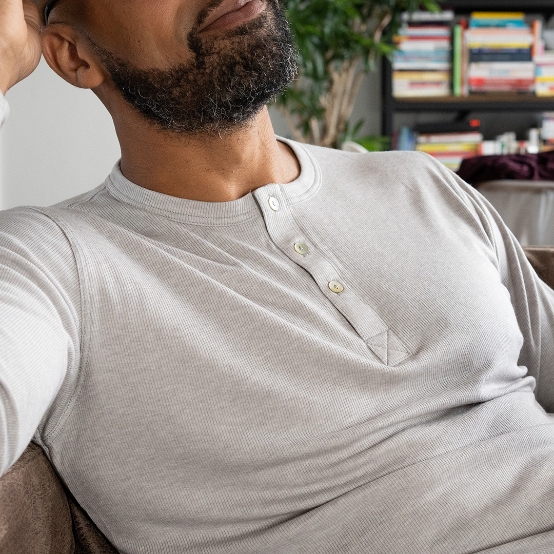 Henley tencel laine mérinos gris