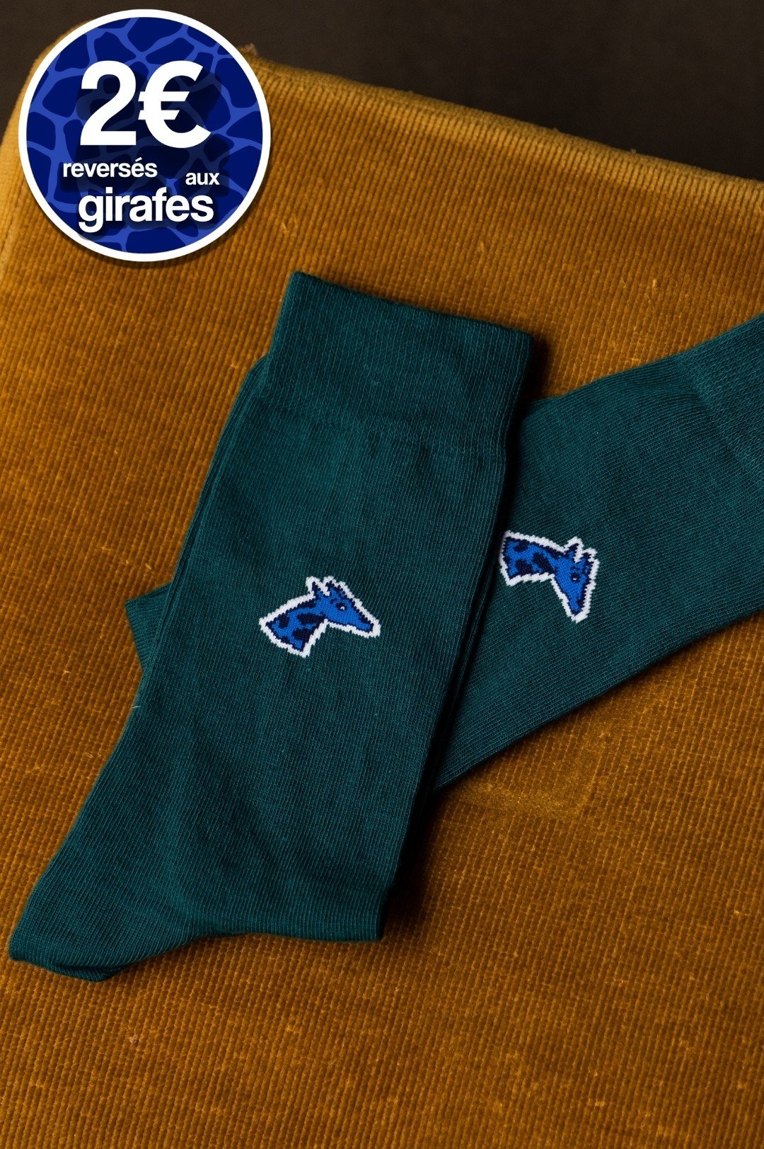 Chaussettes pour homme - girafon bleu 2