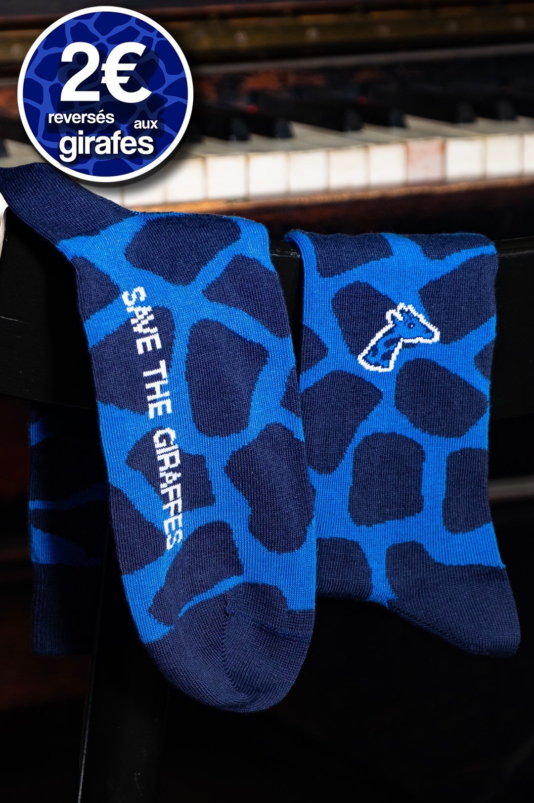 Chaussettes pour homme - girafon bleu 4