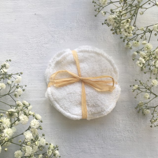 Lot de 5 lingettes-disques blancs éponge de coton bio / Légèreté  2