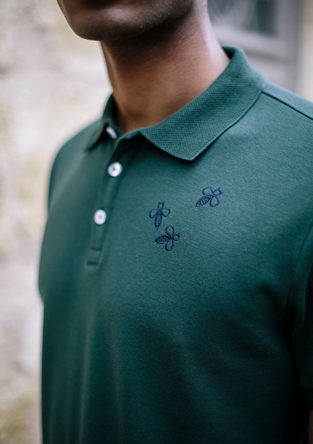 Polo ABEILLE  - Coton bio - Fibres recyclées - VERT 3