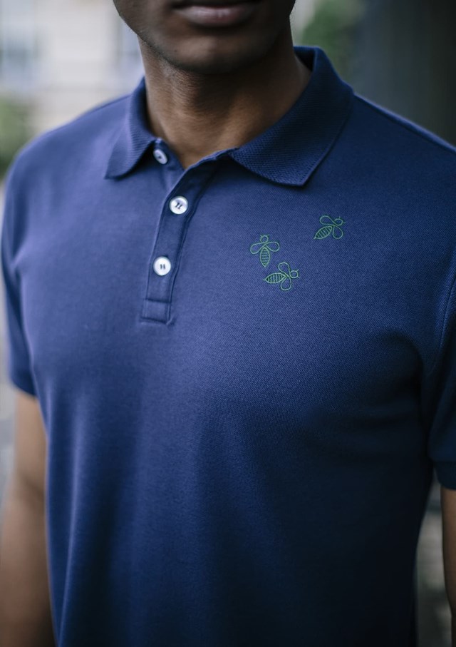 Polo ABEILLE  - Coton bio - Fibres recyclées - MARINE 5