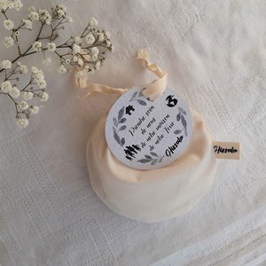 Pochons de 4 lingettes-disques blancs et gris - Précieuse découverte MINI