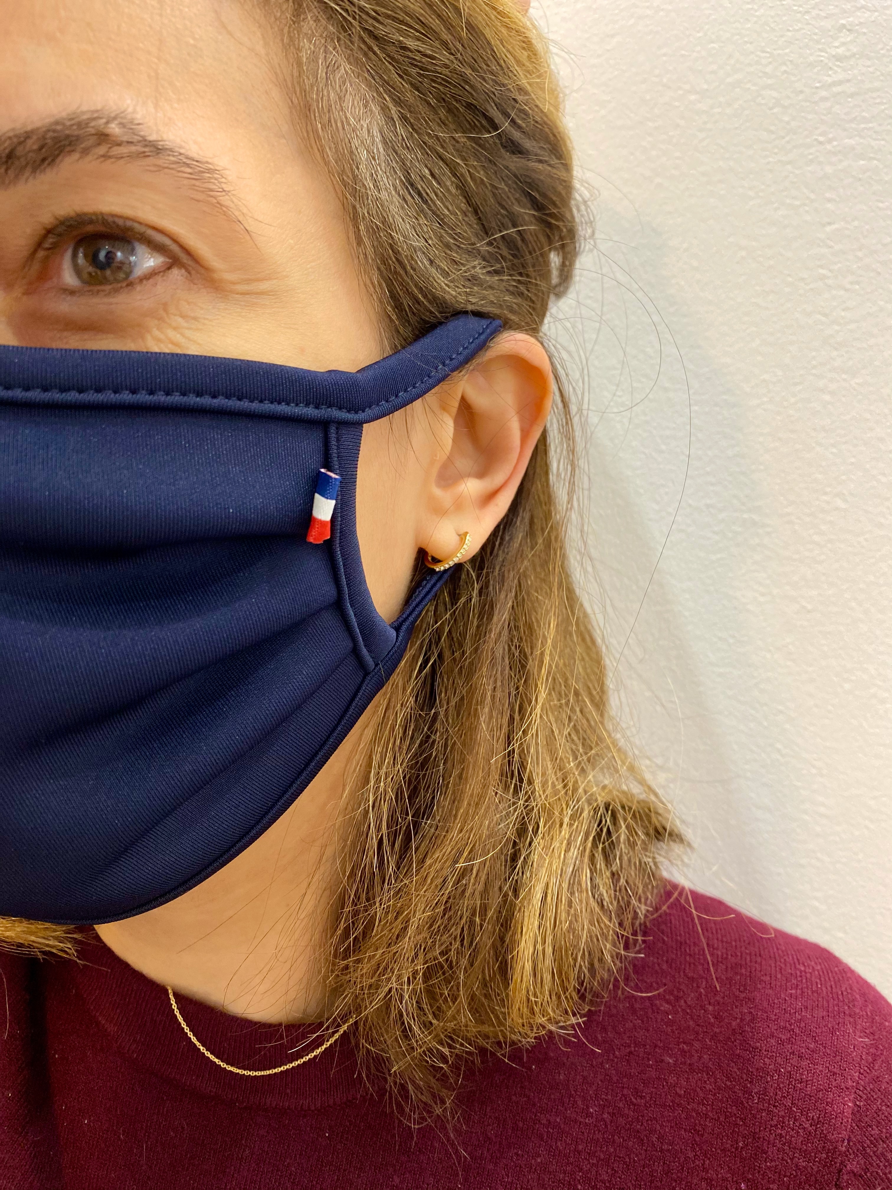 Lot de masques bleu marine taille adulte, fabrication française- Attestés cat.1 DGA // 100 lavages 3