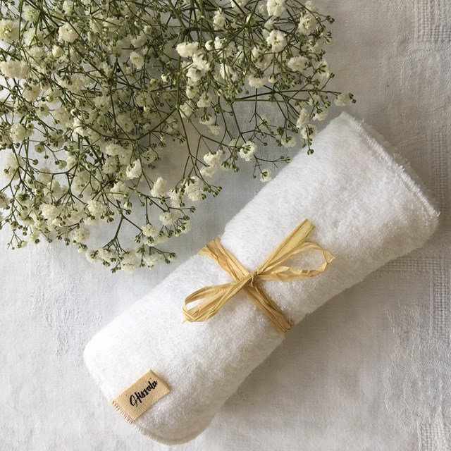 Lot de 3 essuie-tout blancs éponge de coton bio / Efficace 2
