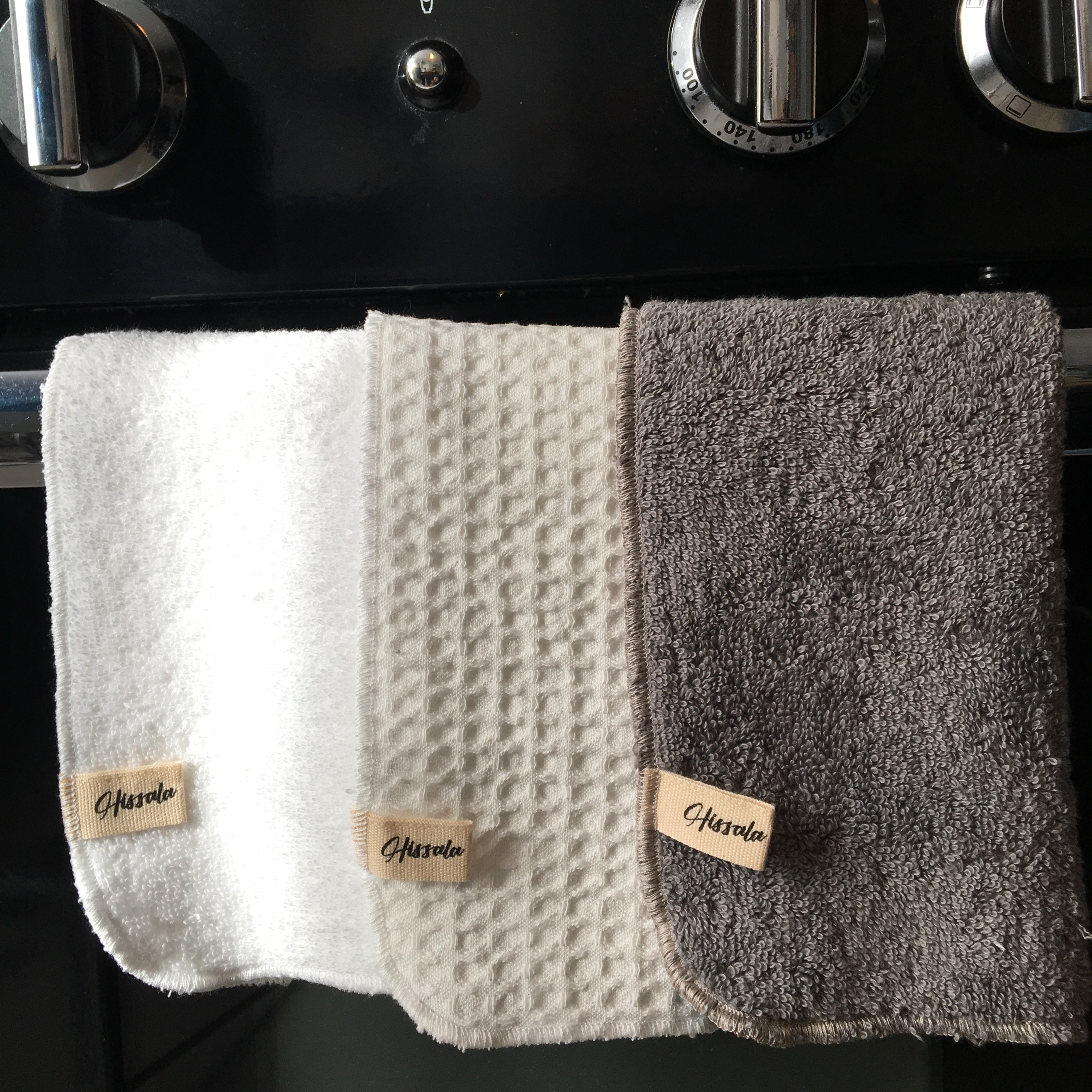 Lot de 3 essuie-tout gris éponge de coton bio / Efficace 3