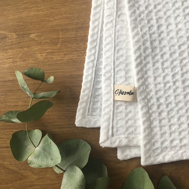 Torchon nid d'abeille de coton bio / Dévoué 3