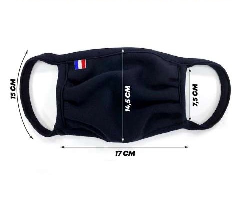 Lot de masques navy taille JUNIOR(9-13ans), fabrication française- Attestés cat.1 DGA //100 lavages 6