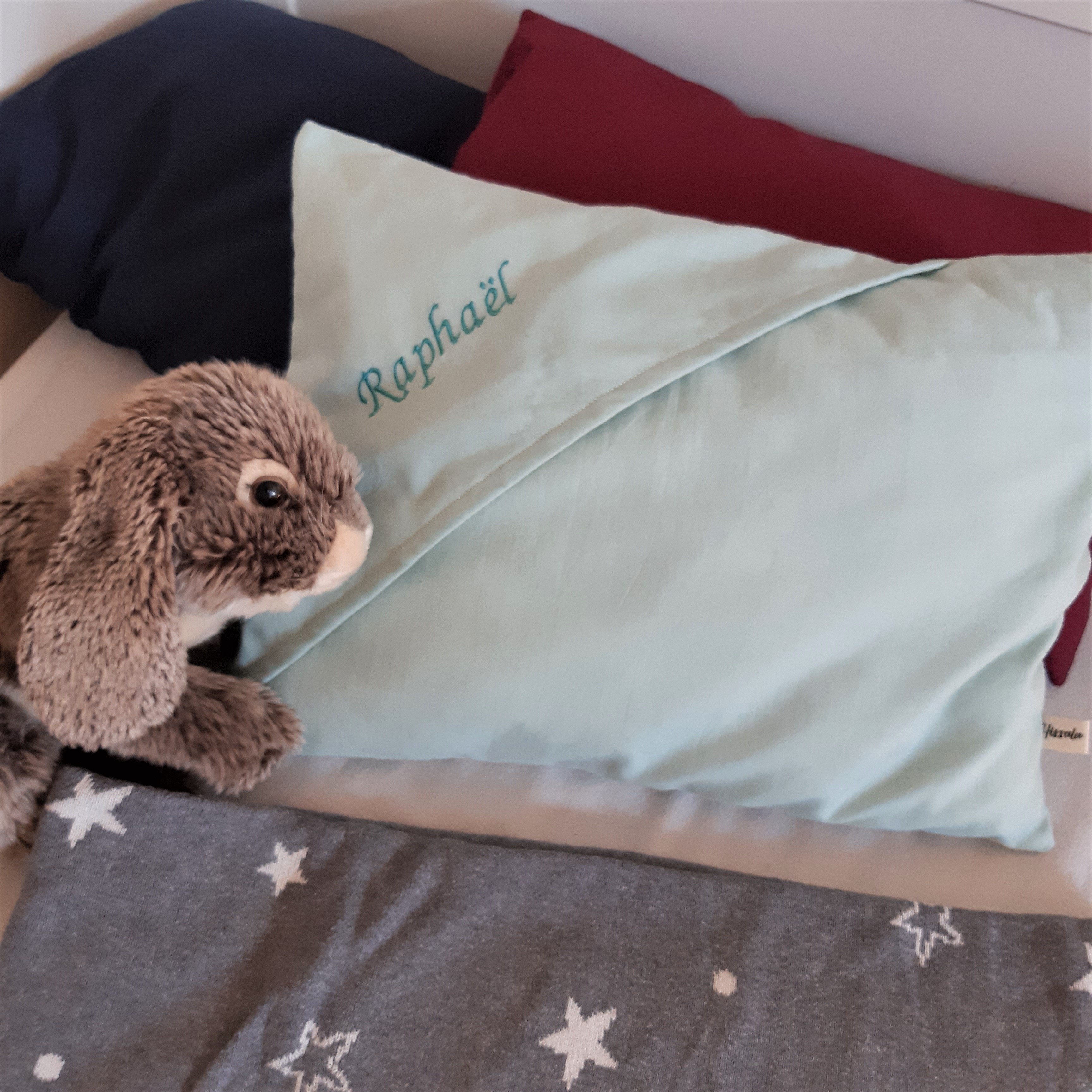 Coussin et taie à personnaliser en coton bio / Rêve d'Evasion 6