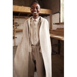 ARISTIDE MANTEAU KIMONO TISSÉ-COMBO EN LIN